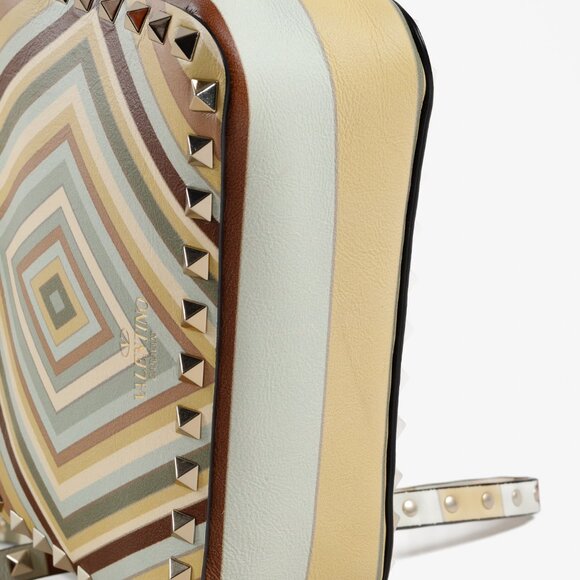 Valentino 1975 Multicolor Vitello Rockstud Native Couture Camera Printed Crossbo - Picture 5 of 12